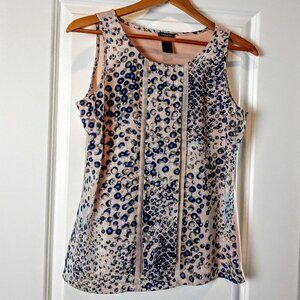 Ann Taylor Pink Blue Grey Print Sleeveless Top